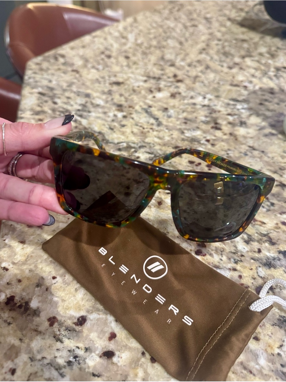 Blenders Eyewear Women’s (unisex) Tortoise Teal/Green & Brown Square Sunglasses